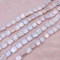 Keishi kultivované sladkovodní perle, Sladkovodní Pearl, Náměstí, DIY, bílý, 11-13mm, Prodáno za Cca 14.29 inch Strand
