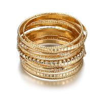 Zinc Alloy Bangle plated multilayer & for woman & with rhinestone nickel lead & cadmium free 71mm Inner Approx 65mm Sold By PC