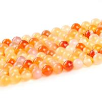 Naturlige gule Agate perler, Gul Agate, Runde, poleret, du kan DIY & forskellig størrelse for valg, Solgt Per Ca. 38-40 cm Strand