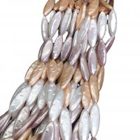 Muschelkern Perle, Pferdeauge, plattiert, DIY, gemischte Farben, 10x29mm, verkauft per ca. 15 ZollInch Strang