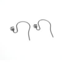 auricular de gancho de aço inoxidável, Aço inoxidável 316L, com strass, prateado, 17.60mm, vendido por par