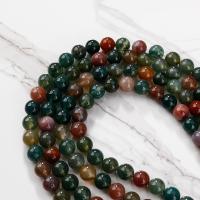 Naturliga indiska agat pärlor, Jade Rainbow, Rund, polerad, DIY & olika storlek för val, blandade färger, 4-8mm, Såld Per 14.96 inch Strand
