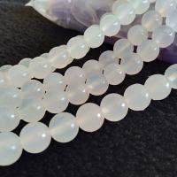 Natürliche weiße Achat Perlen, Weißer Achat, rund, poliert, DIY & verschiedene Größen vorhanden, weiß, 2-12mm, verkauft per 14.96 ZollInch Strang