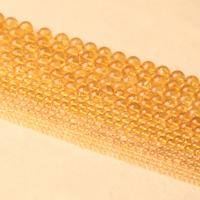 Perles Citrine naturelles, perles de citrine, Rond, poli, DIY & normes différentes pour le choix, Jaune, 4-12mm, Vendu par 14.96 pouce brin