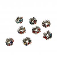 Bijoux en perle de strass, fer, DIY & avec strass, couleurs mélangées, 11mm, 50PC/sac, Vendu par sac