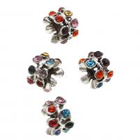 Rhinestone Jewelry Beads Iron DIY & with rhinestone mixed colors 12mm Sold By Bag