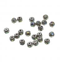 Rhinestone Jewelry Beads, Iron, DIY & with rhinestone, more colors for choice, 50PCs/Bag, Sold By Bag