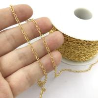 Brass Oval Chain, 18K gold plated, DIY, 2.50x4mm, Sold By m