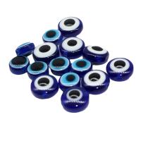 Hars Evil Eye Beads, gepolijst, DIY, blauw, 1000pC's/Bag, Verkocht door Bag