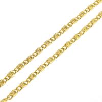 Jern smykker kæde, gylden, 11x7x1mm, Solgt af m