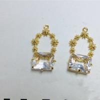 Crystal Pendants with Brass gold color plated DIY Sold By Bag