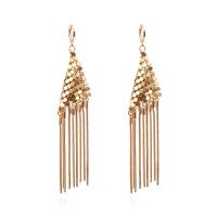 Fashion Fringe Earrings Brass with Aluminum Tassel plated fashion jewelry & for woman Sold By Pair