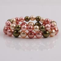 Shell Pearl Bracelet Round & for woman mixed colors Length 7.5 Inch Sold By PC
