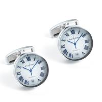 Cufflinks Brass Clock silver color plated for man nickel lead & cadmium free Sold By Lot