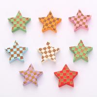 Wood Beads Schima Superba Star stoving varnish DIY & no hole 20mm Sold By PC