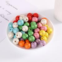 Wood Beads Round printing DIY 16mm Sold By PC