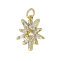 Cubic Zirconia Micro Pave Brass Pendant Snowflake gold color plated micro pave cubic zirconia Sold By PC