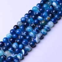 Natural Lace Agate Beads Blue Agate Round DIY blue Sold Per Approx 15 Inch Strand