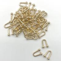 Fecho de jóias de liga de zinco, Letra U, DIY, dourado, níquel, chumbo e cádmio livre, 15x11mm, Aprox 100PCs/Bag, vendido por Bag