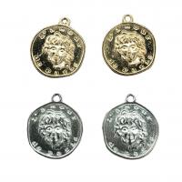 Zinc Alloy Pendants Round plated Unisex nickel lead & cadmium free Approx Sold By Bag