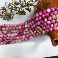 Jade Rainbow Beads Round polished DIY rose carmine Sold By Strand