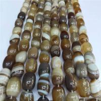 Natural Coffee Agate Beads barrel polished DIY coffee color Approx Sold By Strand