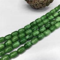 Kosmochlor+Jade Perle, Eimer, poliert, DIY, grün, 10x14mm, ca. 28PCs/Strang, verkauft von Strang
