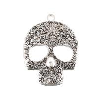 Zinc Alloy Skull Pendants plated DIY & Halloween Jewelry Gift & hollow nickel lead & cadmium free Sold By PC