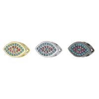 Kubisk Zirconia Micro Pave Messing Perler, forgyldt, Micro Pave cubic zirconia, flere farver til valg, 13x7.50x4mm, Hole:Ca. 1.5mm, Solgt af PC
