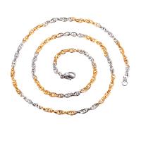 Stainless Steel Chain Necklace 316 Stainless Steel Vacuum Ion Plating Unisex mixed colors Sold By PC