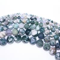 Tree Agate perler, Runde, du kan DIY & forskellig størrelse for valg, blandede farver, Solgt Per Ca. 15.75 inch Strand