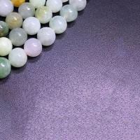 Jade Burma Perla, Krug, uglađen, možete DIY & različite veličine za izbor, miješana boja, Prodano Per Približno 14.96 inčni Strand