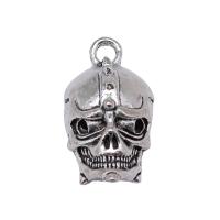Zinc Alloy Skull Pendants silver color plated fashion jewelry & Halloween Jewelry Gift silver color nickel lead & cadmium free Sold By PC