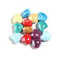 Pearlized porcelæn perler, Heart, du kan DIY, blandede farver, 20pc'er/Bag, Solgt af Bag