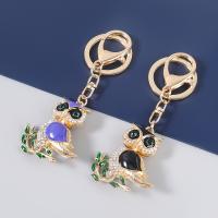 Zinc Alloy klíč spony, Zinek, Sova, módní šperky & pro ženy & smalt & s drahokamu, více barev na výběr, 113x46mm, Prodáno By PC
