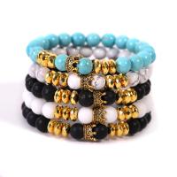 Gemstone Bracelets Crown & Unisex 8mm Length Approx 7 Inch Sold By PC
