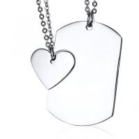Couple Necklace 304 Stainless Steel polished Unisex original color 50*33mm 20mm Length Approx 20.08 Inch Sold By PC