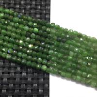 Jasper sten Bead, Square, DIY & fasetterad, grön, 4mm, Såld Per Ca 39 cm Strand