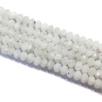 Perline in pietra di luna, Moonstone, abaco, lucido, DIY & sfaccettati, bianco, 4x6mm, Venduto per Appross. 39 cm filo