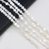 Prirodni Slatkovodni Shell perle, Školjka, Cvijet, možete DIY, bijel, 6mm, Prodano Per Približno 38 cm Strand