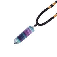 Natural Fluorite Pendant with Zinc Alloy polished mixed colors 4-5cm Sold By PC