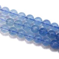 acquamarina perla, Cerchio, lucido, DIY & formato differente per scelta, blu chiaro, Venduto per 15.35 pollice filo