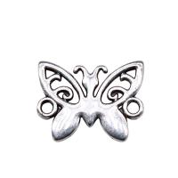 Animal Zinc Alloy Connector Butterfly plated silver color Sold By PC