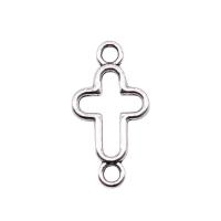 Cross Zinc Alloy Connector plated silver color Sold By PC