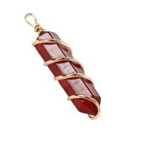 Red ahat Privjesci, Red Agate, s Mesing, crven, 45x8mm, Prodano By PC