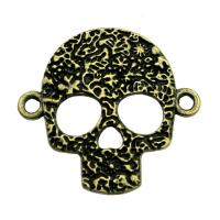 Skull Zink Alloy Connector, plated, Halloween smycken gåva, fler färger för val, 32x30mm, Säljs av PC