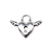 Zinc Alloy Heart Pendants Winged Heart antique silver color plated vintage & Unisex nickel lead & cadmium free Sold By PC