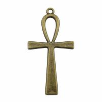 Tibetan Style Cross Pendants, plated, fashion jewelry, more colors for choice, nickel, lead & cadmium free, 52x28mm, Sold By PC