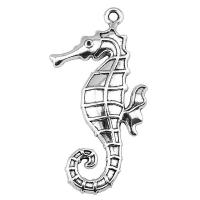 Zinc Alloy Animal Pendants Seahorse plated silver color Sold By PC