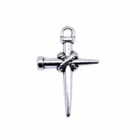 Zinc Alloy Cross Pendants plated DIY silver color Sold By PC